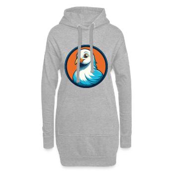Taube Niedliche Kawaii Cartoon Clipart Tier Haustier Logo - Hoodie-Kleid - Grau meliert - Vorne