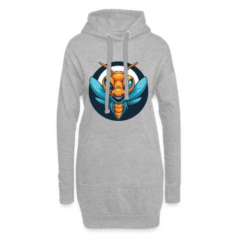 Libelle Niedliches Kawaii Cartoon Tier Haustier Logo - Hoodie-Kleid - Grau meliert - Vorne