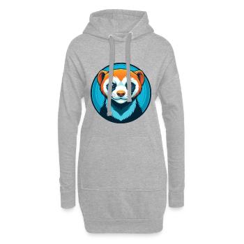 Frettchen Niedliche Kawaii Cartoon Clipart Tier Haustier Logo - Hoodie-Kleid - Grau meliert - Vorne