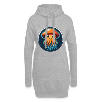 méduse mignon Kawaii dessin animé animal animal logo - Sweat-shirt à capuche long Femme - gris chiné - Devant