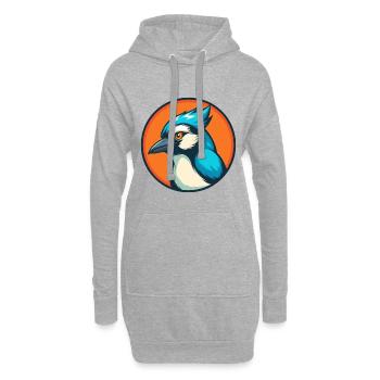 Jay Bird Niedliches Kawaii Cartoon Tier Haustier Logo - Hoodie-Kleid - Grau meliert - Vorne