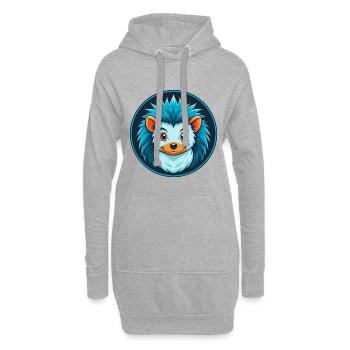 Igel Niedliches Kawaii Cartoon Tier Haustier Logo - Hoodie-Kleid - Grau meliert - Vorne