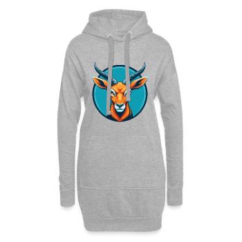 Impala süße Kawaii Cartoon Clipart Tier Haustier Logo - Hoodie-Kleid - Grau meliert - Vorne