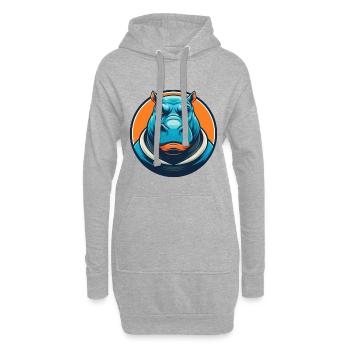 Nilpferd Niedliche Kawaii Cartoon Clipart Tier Haustier Logo - Hoodie-Kleid - Grau meliert - Vorne