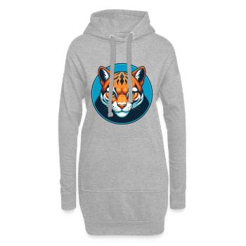 Ocelot Cute Kawaii Cartoon Clipart Animal Pet Logo - Hoodie Dress - heather grey - Front