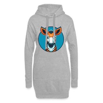 Okapi Cute Kawaii Cartoon Clipart Animal Pet Logo - Hoodie Dress - heather grey - Front
