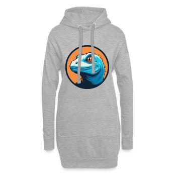 Eidechse Niedliche Kawaii Cartoon Clipart Tier Haustier Logo - Hoodie-Kleid - Grau meliert - Vorne