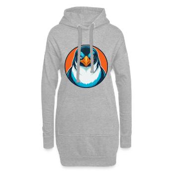 Pinguin süße lustige Kawaii Cartoon Tier Haustier Logo - Hoodie-Kleid - Grau meliert - Vorne