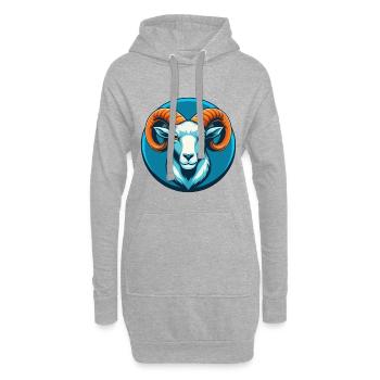 Ram Niedliche Kawaii Cartoon Clipart Tier Haustier Logo - Hoodie-Kleid - Grau meliert - Vorne