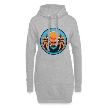 Spinne Niedliche Kawaii Cartoon Clipart Tier Haustier Logo - Hoodie-Kleid - Grau meliert - Vorne