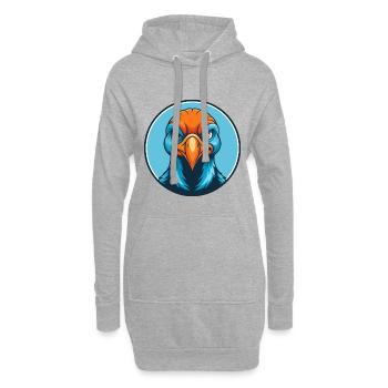 Turquie mignon kawaii dessin animé clipart animal de compagnie logo - Sweat-shirt à capuche long Femme - gris chiné - Devant