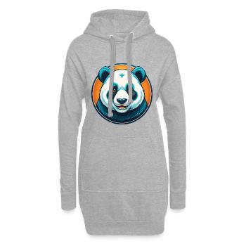 Panda Niedliche Kawaii Cartoon Clipart Tier Haustier Logo - Hoodie-Kleid - Grau meliert - Vorne
