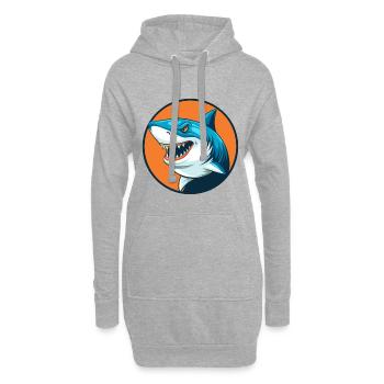 Hai Niedlich Kawaii Cartoon Clipart Tier Haustier Logo - Hoodie-Kleid - Grau meliert - Vorne