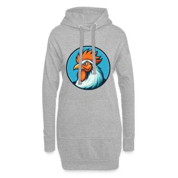 Hahn Niedlich Lustig Kawaii Cartoon Tier Haustier Logo - Hoodie-Kleid - Grau meliert - Vorne