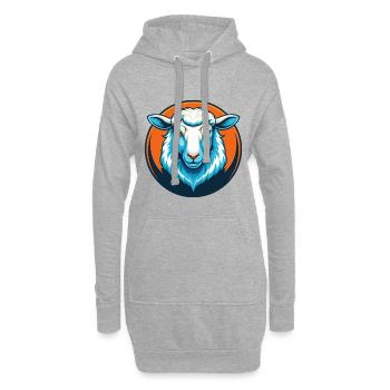 Schaf Niedlich Kawaii Cartoon Clipart Tier Haustier Logo - Hoodie-Kleid - Grau meliert - Vorne