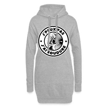 Je Peux Pas j'ai Soudure - Sweat-shirt à capuche long Femme - gris chiné - Devant