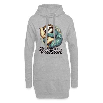 Cadeau de la passion endormie de la paresse - Sweat-shirt à capuche long Femme - gris chiné - Devant