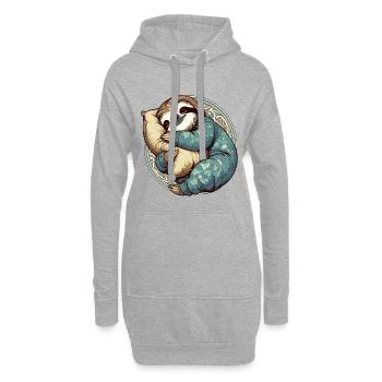 Cadeau de la passion endormie de la paresse - Sweat-shirt à capuche long Femme - gris chiné - Devant