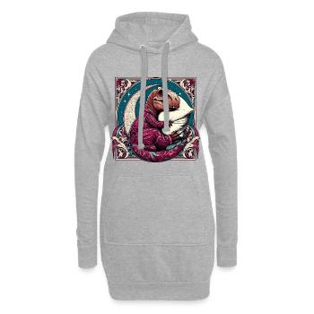 T-Rex Sleeping Hobby Cadeau - Sweat-shirt à capuche long Femme - gris chiné - Devant