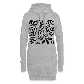 Abstrait Corail L Noir L Texture Grunge Subtile - Sweat-shirt à capuche long Femme - gris chiné - Devant