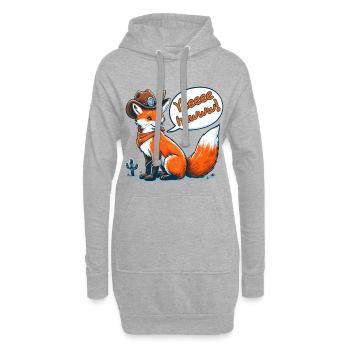 Cowboy Fox dit yeehaw ! Dessin animé western drôle - Sweat-shirt à capuche long Femme - gris chiné - Devant