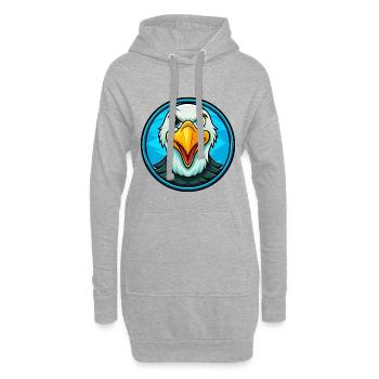Albatross coloré Kawaii dessin animé Personnage Animal - Sweat-shirt à capuche long Femme - gris chiné - Devant