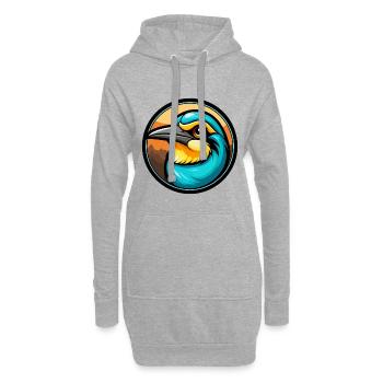 Bienenfresser Bunte Kawaii Cartoon Figur Tier - Hoodie-Kleid - Grau meliert - Vorne