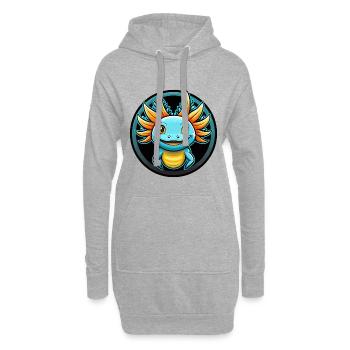 axolotl coloré Kawaii Dessin animé Personnage Clipart - Sweat-shirt à capuche long Femme - gris chiné - Devant
