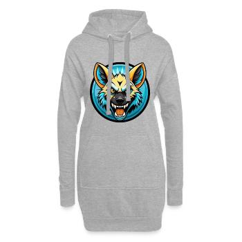 Aardwolf coloré Kawaii Dessin animé Personnage Clipart - Sweat-shirt à capuche long Femme - gris chiné - Devant