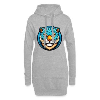 Amur Leopard Bunte Kawaii Cartoon Figur Haustier - Hoodie-Kleid - Grau meliert - Vorne
