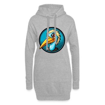 Storch Bunte Kawaii Cartoon Figur Clipart - Hoodie-Kleid - Grau meliert - Vorne