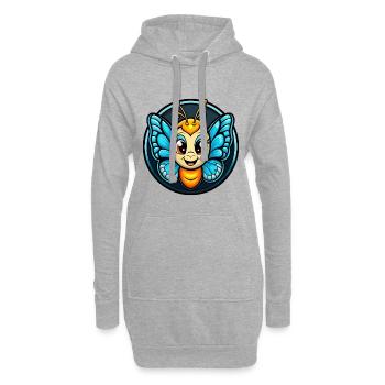 papillon coloré kawaii personnage de dessin animé animal - Sweat-shirt à capuche long Femme - gris chiné - Devant