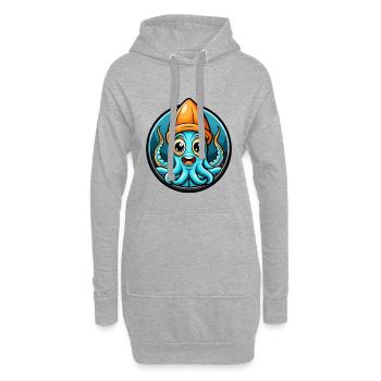 Squid Colorful Kawaii Cartoon Character Clipart - Hoodie Dress - heather grey - Front
