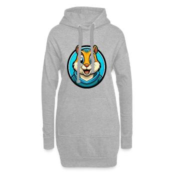 Chipmunk Coloré Kawaii Dessin Animé Personnage Clipart - Sweat-shirt à capuche long Femme - gris chiné - Devant