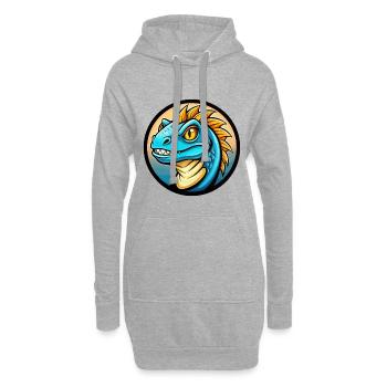 Basilisk Bunte Kawaii Cartoon Figur Clipart - Hoodie-Kleid - Grau meliert - Vorne