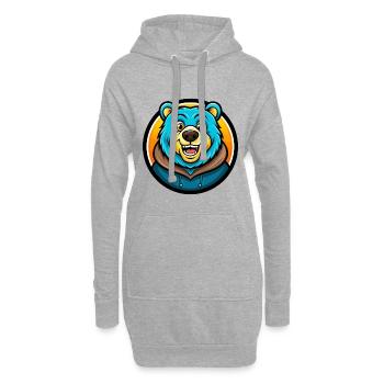 Ours coloré Kawaii dessin animé Personnage Clipart Animal de compagnie - Sweat-shirt à capuche long Femme - gris chiné - Devant