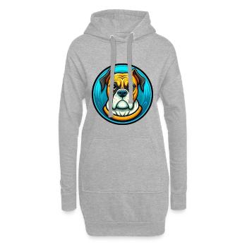 Boxer Hund Bunt Kawaii Cartoon Figur Tier - Hoodie-Kleid - Grau meliert - Vorne