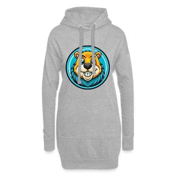 Castor coloré Kawaii Dessin animé Personnage Clipart - Sweat-shirt à capuche long Femme - gris chiné - Devant