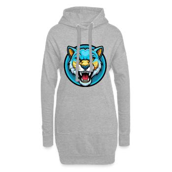 Cougar coloré Kawaii Dessin animé Personnage Clipart - Sweat-shirt à capuche long Femme - gris chiné - Devant