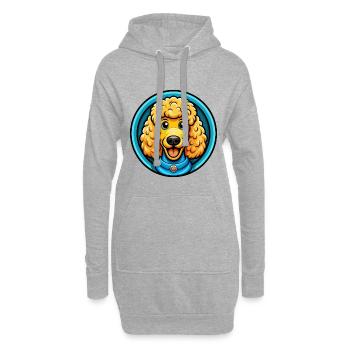 Pudel Hund Bunt Kawaii Cartoon Figur Haustier - Hoodie-Kleid - Grau meliert - Vorne