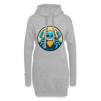 Craw coloré Kawaii dessin animé personnage Clipart Animal de compagnie - Sweat-shirt à capuche long Femme - gris chiné - Devant