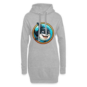 Orca Bunte Kawaii Cartoon Figur Clipart Haustier - Hoodie-Kleid - Grau meliert - Vorne
