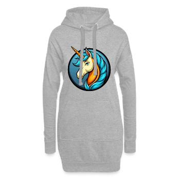 Einhorn Bunte Kawaii Cartoon Figur Clipart - Hoodie-Kleid - Grau meliert - Vorne