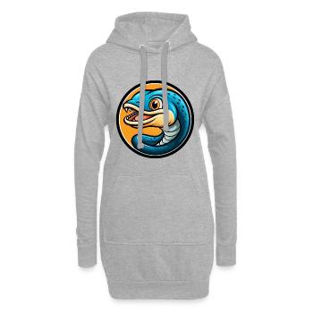 Anguille Coloré Kawaii Dessin Animé Personnage Clipart Animal de compagnie - Sweat-shirt à capuche long Femme - gris chiné - Devant