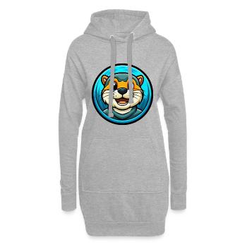 loutre coloré kawaii dessin animé personnage clipart - Sweat-shirt à capuche long Femme - gris chiné - Devant