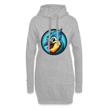Jay Bird Bunte Kawaii Cartoon Figur Clipart - Hoodie-Kleid - Grau meliert - Vorne