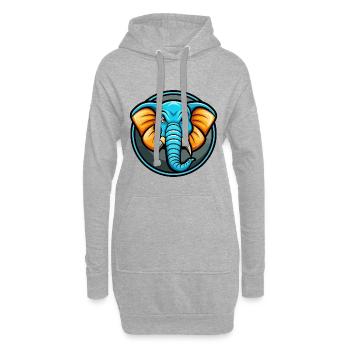 Elefant Bunte Kawaii Cartoon Figur Clipart - Hoodie-Kleid - Grau meliert - Vorne
