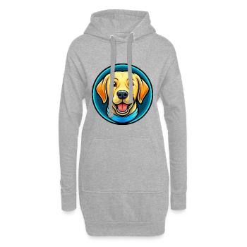 Labrador Retriever Hund Buntes Kawaii Cartoon Haustier - Hoodie-Kleid - Grau meliert - Vorne