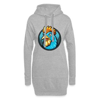 Poule coloré Kawaii dessin animé personnage Clipart Animal de compagnie - Sweat-shirt à capuche long Femme - gris chiné - Devant