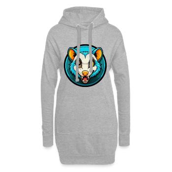 opossum coloré kawaii dessin animé personnage clipart - Sweat-shirt à capuche long Femme - gris chiné - Devant
